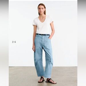 Nili Lotan SHON Blue Barrel  Relaxed Fit Pants size 2